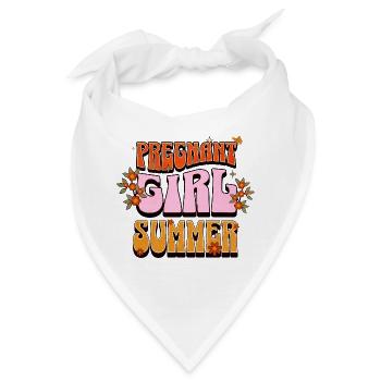 Pregnant Girl Summer – Retro Schwangerschaft Desig - Bandana - Weiß - Vorne