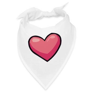 Rosa Herz-Illusion - Bandana - Weiß - Vorne