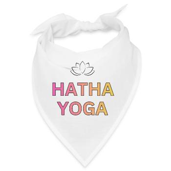 Hatha Yoga Gradient Schrift - Bandana - Weiß - Vorne