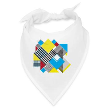 Geometrische Farbquadrat-Komposition - Bandana - Weiß - Vorne