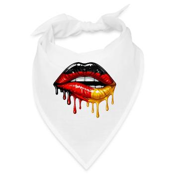German Girl Deutschland Flagge Lippen Fußball - Bandana - Weiß - Vorne