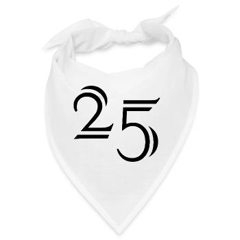 25. 25 JAHRE. 25. JUBILÄUM. 25 JAHRESJUBILÄUM. - Bandana - Weiß - Vorne