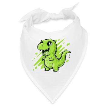 Grüner Schleim Dino Comic - Bandana - Weiß - Vorne