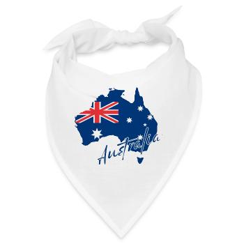 Karte mit der Flagge Australiens, ich liebe Australien - Bandana - Weiß - Vorne