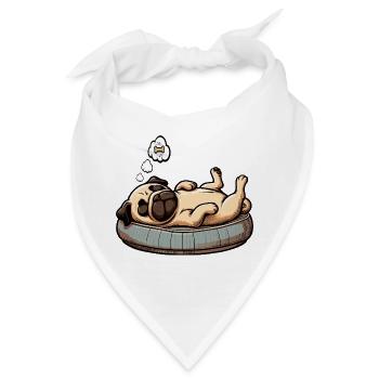 Mops Möpse Mopsbesitzer Mopsliebhaber Mopshalter - Bandana - Weiß - Vorne