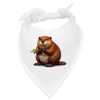 Biber Tier Wildnis - Bandana - Weiß - Vorne