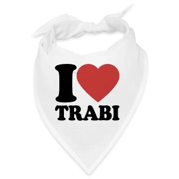 Ich liebe Trabi Herz Retro-Design - Bandana - Weiß - Vorne