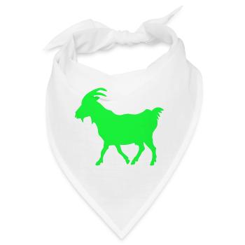 GOAT Ziege neon grün - Bandana - Weiß - Vorne