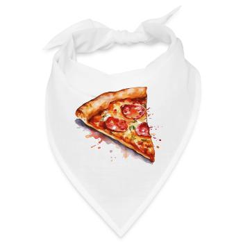 Wasserfarbene Pizzascheibe - Bandana - Weiß - Vorne
