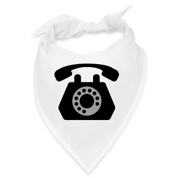 Telefon - Bandana - Weiß - Vorne