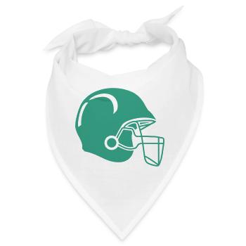 Türkisgrüner Footballhelm Silhouette - Bandana - Weiß - Vorne