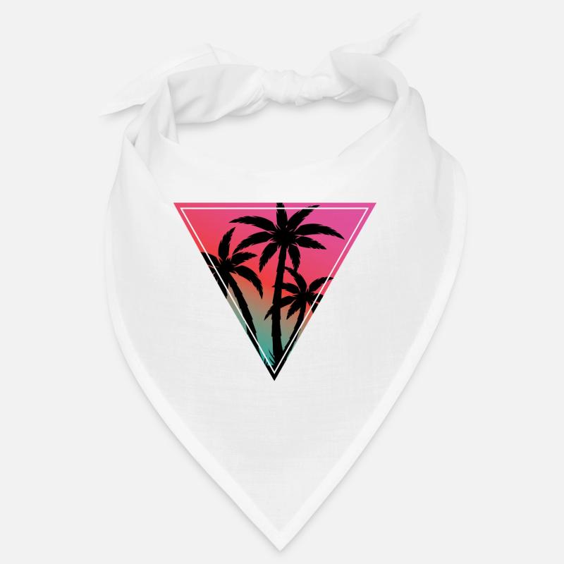 Imprimé du triangle du palmier au coucher de soleil Bandana