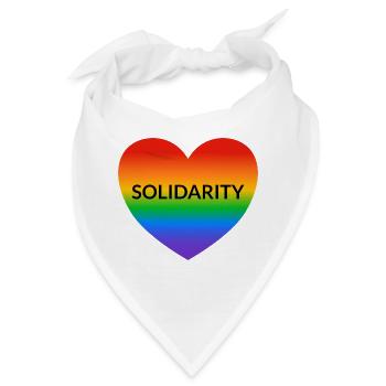 Solidarity Rainbow Heart LGBT Safe Space Gay Ally - Bandana - Weiß - Vorne