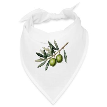 Botanischer Olivenzweig - Bandana - Weiß - Vorne