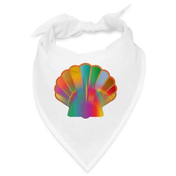Bunte Muschel | Maritimes Kunstmotiv - Bandana - Weiß - Vorne