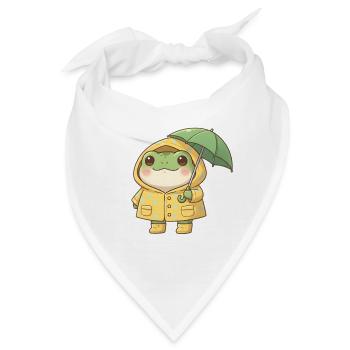 Frosch mit Regenschirm - Bandana - Weiß - Vorne