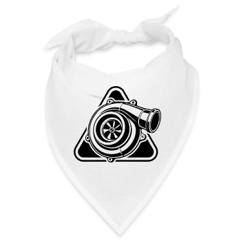 Turbolader KFZ Tuning Logo - Bandana - Weiß - Vorne