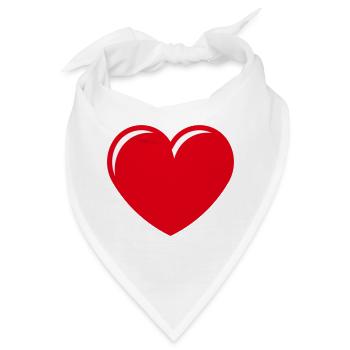 Herz / Herzchen (Liebe / Symbol / Red White) - Bandana - Weiß - Vorne