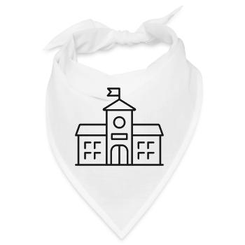 Schulgebäude-Linie-Symbol Bildungscampus Symbol - Bandana - Weiß - Vorne