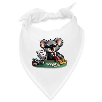 Süßer Koala spielt Poker - Bandana - Weiß - Vorne