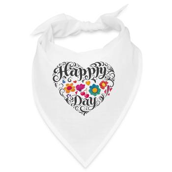Blumenherz Happy Day - Bandana - Weiß - Vorne