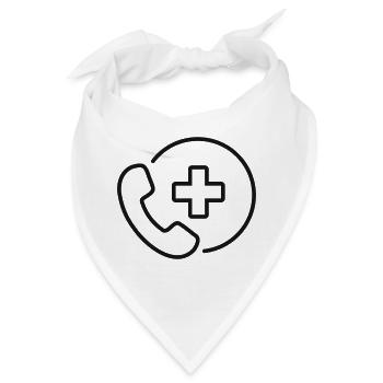 Telefonnummer-Symbol der medizinischen Hotline - Bandana - Weiß - Vorne