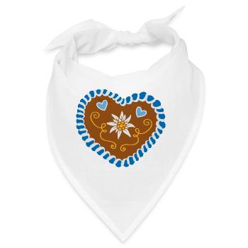 Lebkuchenherz - Bandana - Weiß - Vorne