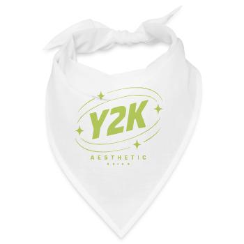 Y2K Ästhetik Neon Logo - Bandana - Weiß - Vorne