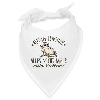 Pensionärin Schaf im Liegestuhl Abschied Pension - Bandana - Weiß - Vorne