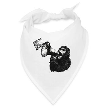 WHO’S THE REAL ARTIST? – Gorilla Megaphone - Bandana - Weiß - Vorne