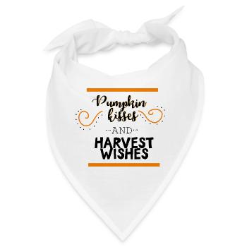 Herbstspruch zwischen orangen Balken - Bandana - Weiß - Vorne