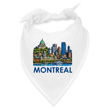 Montreal Skyline am Fluss - Bandana - Weiß - Vorne