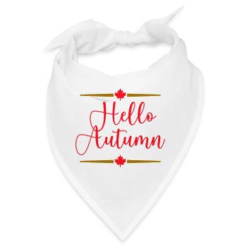 Hello Autumn Kalligrafie - Bandana - Weiß - Vorne