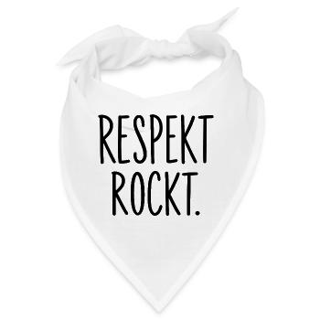 Respekt rockt – Spruch für mehr Miteinander - Bandana - Weiß - Vorne