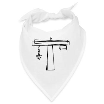 Baukran handgezeichnet - Bandana - Weiß - Vorne