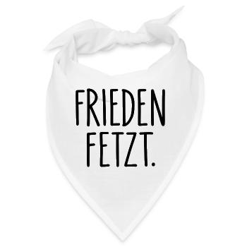 Frieden fetzt – Minimalistischer Friedensspruch - Bandana - Weiß - Vorne