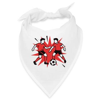 Fussball Zweikampf Grafik - Bandana - Weiß - Vorne