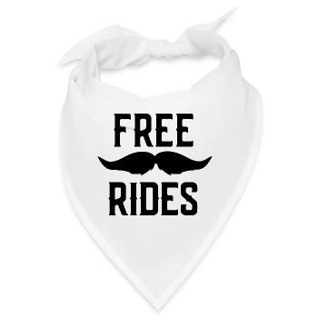 Kostenlose Schnurrbart-Reiten für Männer - Bandana - Weiß - Vorne