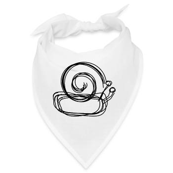 Schnecke handgezeichnet - Bandana - Weiß - Vorne