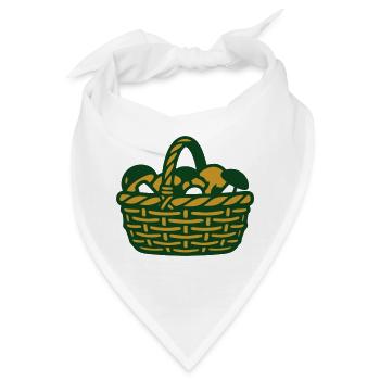 Pilzkorb Ernte Grafik - Bandana - Weiß - Vorne