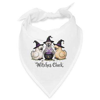 Seidenhühner Hexen Witches - Cluck Halloween - Bandana - Weiß - Vorne