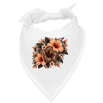Leopardblüten Tropenbouquet - Bandana - Weiß - Vorne