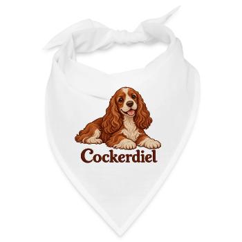 Cocker Spaniel Kuschelportrait - Bandana - Weiß - Vorne