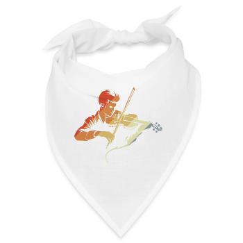 Vintage Violinist Grafik - Bandana - Weiß - Vorne