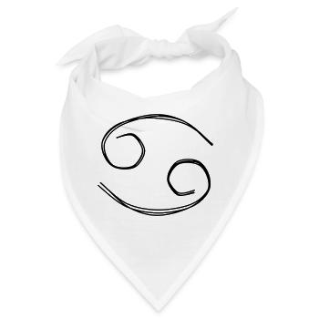 Sternzeichen Krebs handgezeichnet - Bandana - Weiß - Vorne