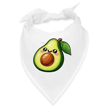 Kawaii Avocado Lächeln - Bandana - Weiß - Vorne