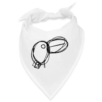 Tukan handgezeichnet - Bandana - Weiß - Vorne