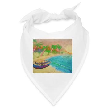 Insellandschaftsstrand und heißer Sand - Bandana - Weiß - Vorne