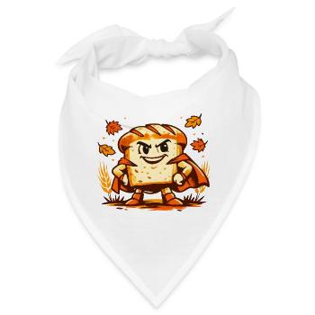 Brot-Superheld im Herbst - Bandana - Weiß - Vorne