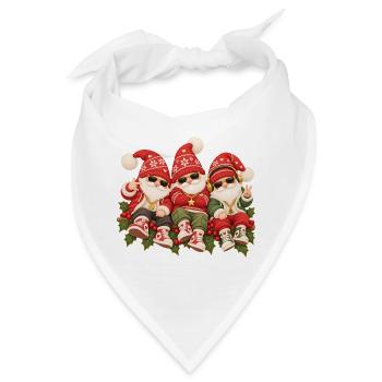 Coole Weihnachtswichtel im Streetwear-Look  - Bandana - Weiß - Vorne